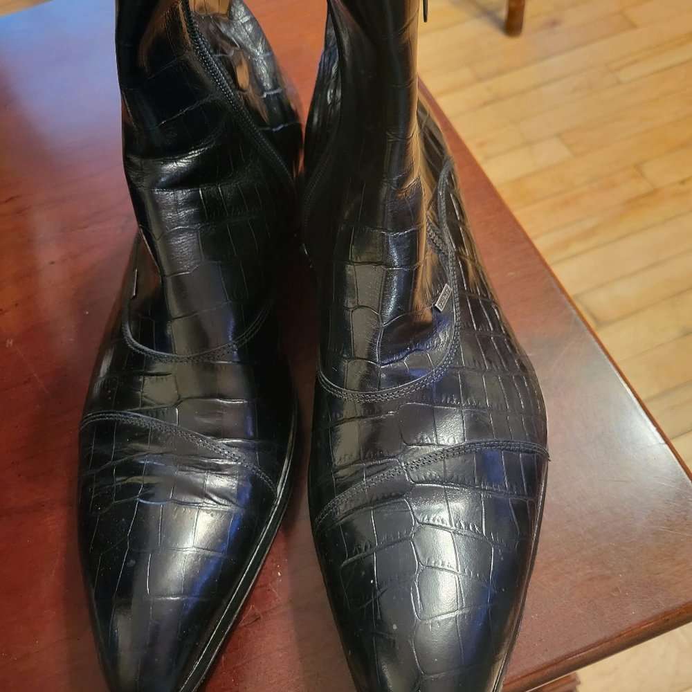 Vero Cuoio Italian black leather boots size 46/us13